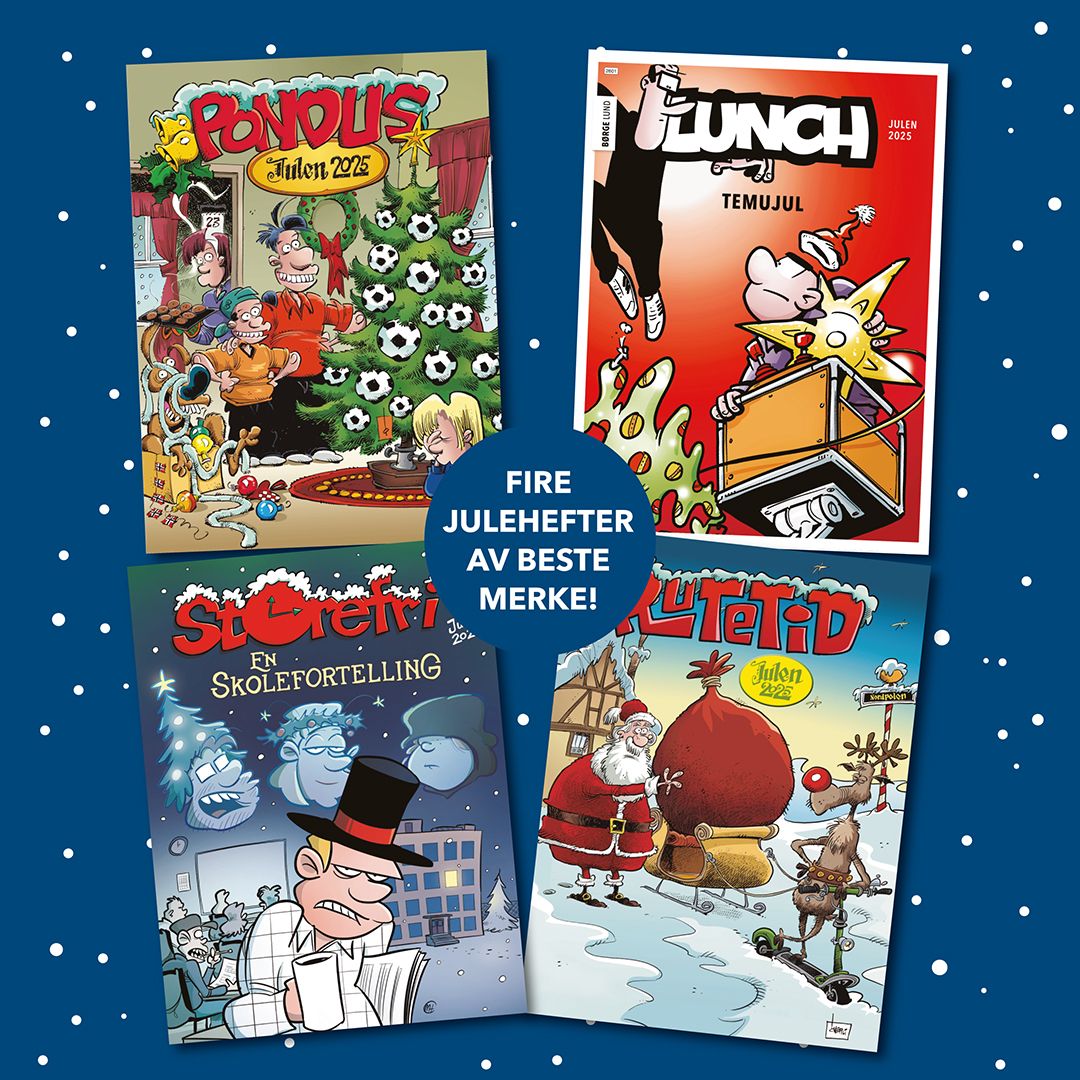 Årets julehefter 4-pack 2025 - Pondus, Lunch, Storefri, Rutetid