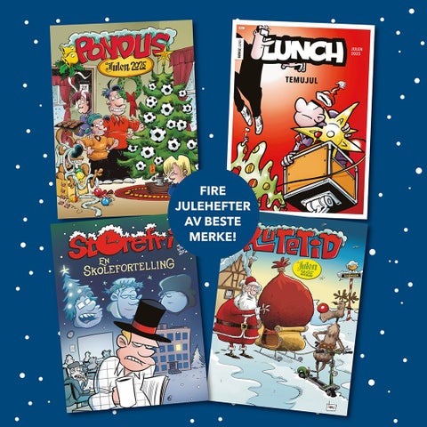 Årets julehefter 4-pack 2025 - Pondus, Lunch, Storefri, Rutetid