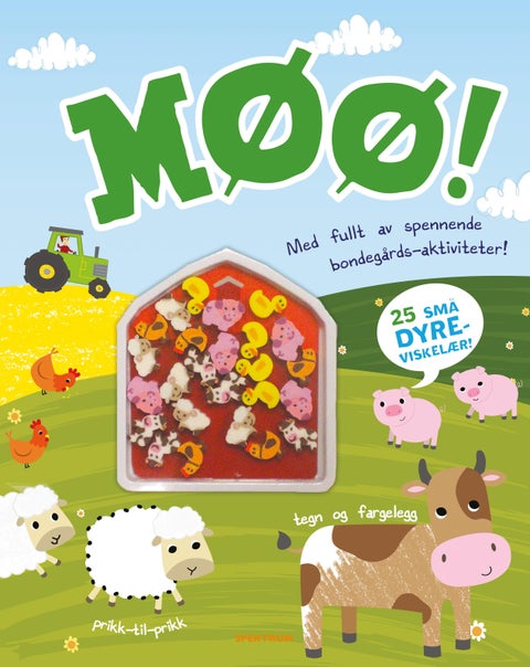 Møø! Med fullt av spennende bondegårds-aktiviteter og 25 små dyre-viskelær - sticker bomb