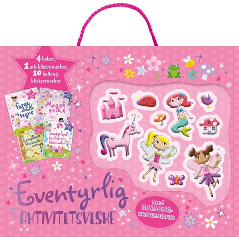 Eventyrlig aktivitetsveske. Med ballongklistremerker