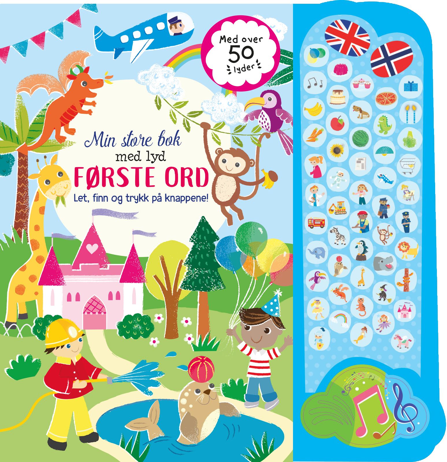 Første ord - min store bok med lyd : let, finn og trykk på knappene!