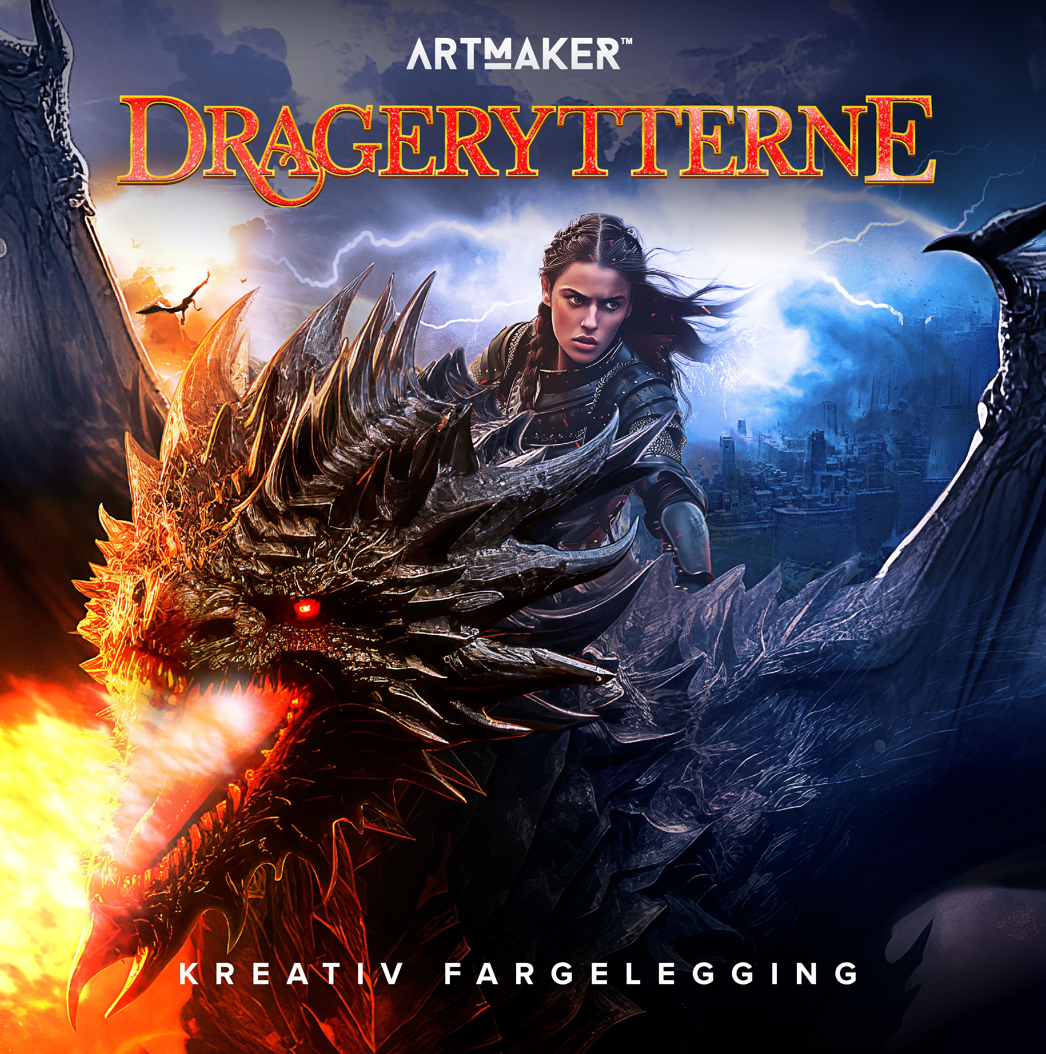 Dragerytterne - kreativ fargelegging