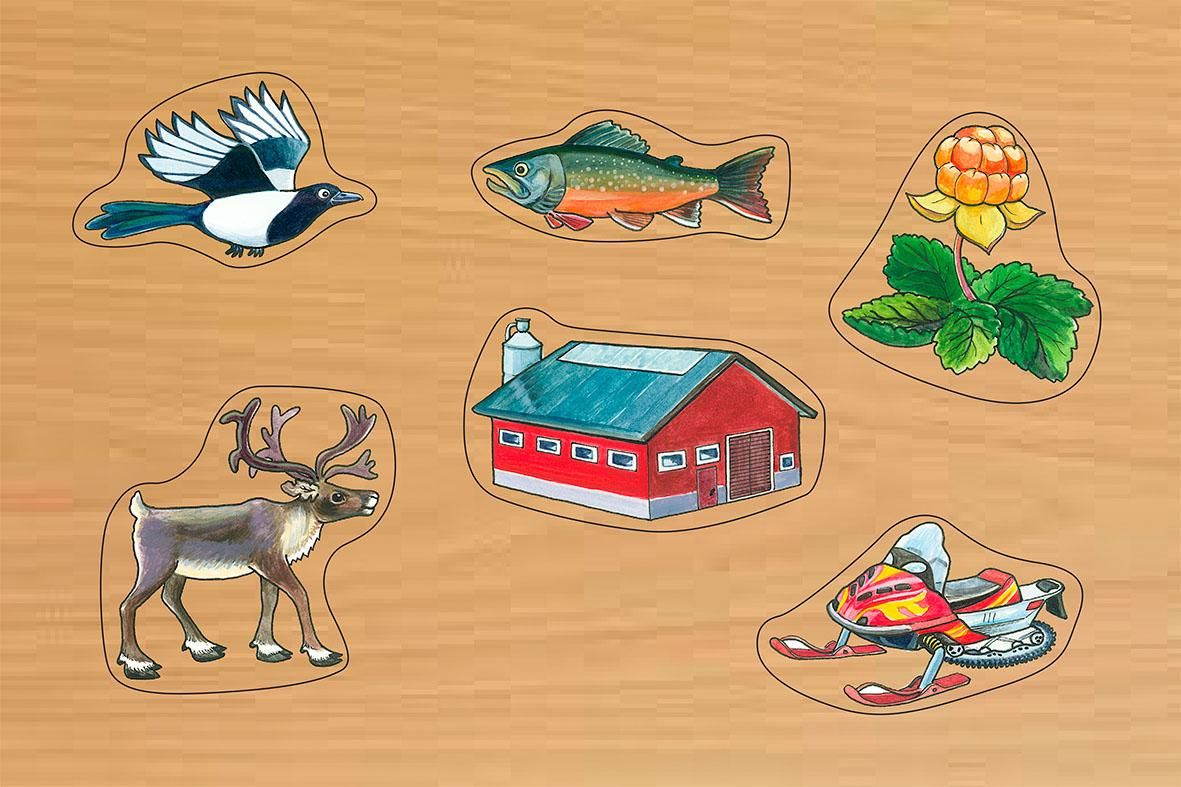 Muorrabardinspeallu 3. Puslespill med 6 brikker