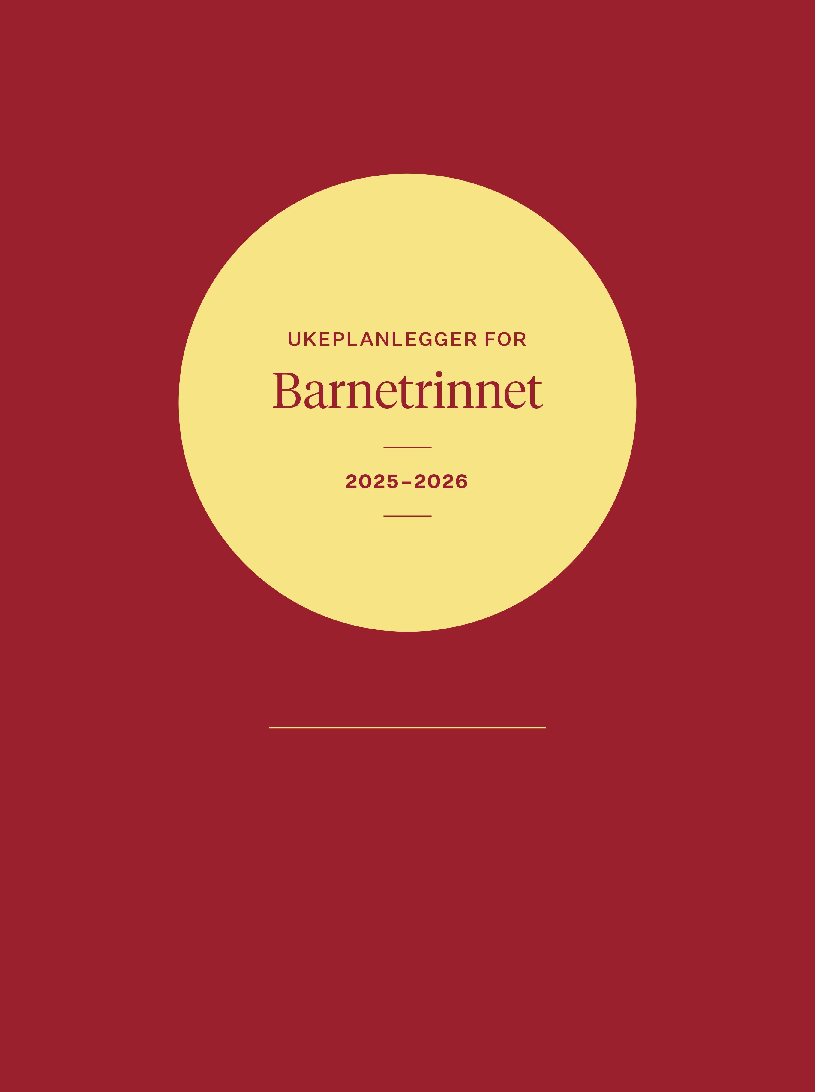 Ukeplanlegger for Barnetrinnet 2025-2026