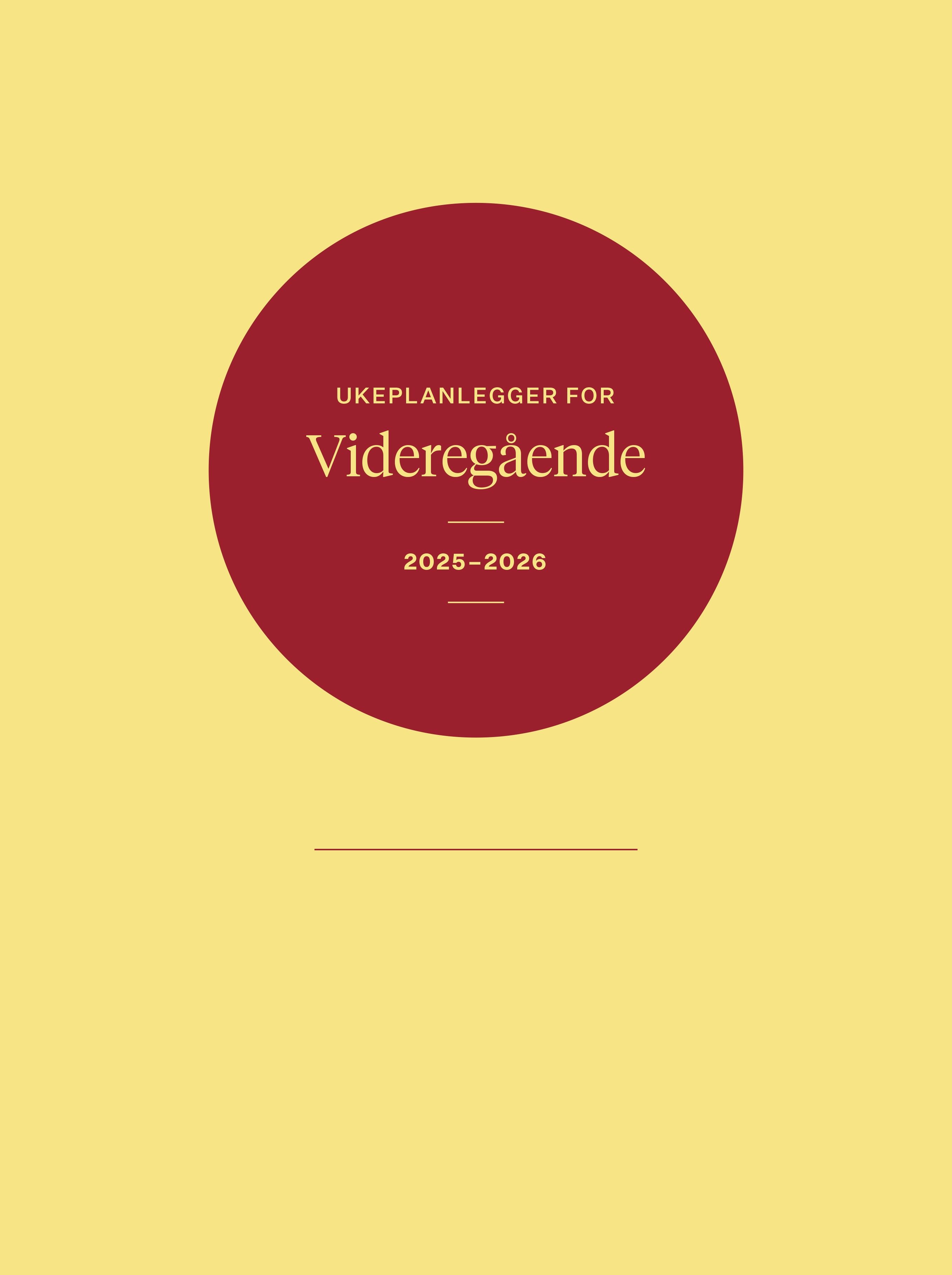 Ukeplanlegger videregående 2025-2026