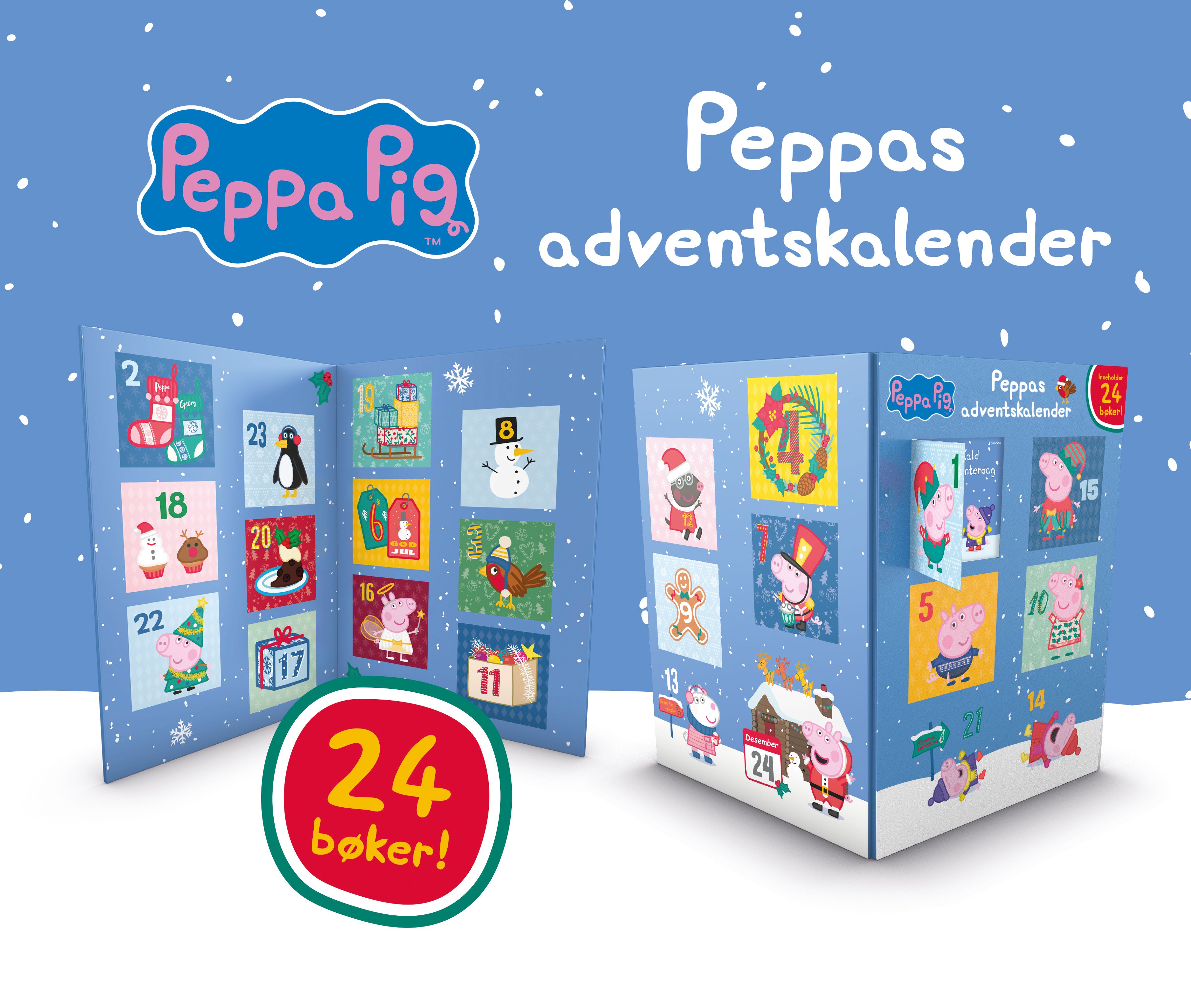 Peppas adventskalender. Inneholder 24 bøker!