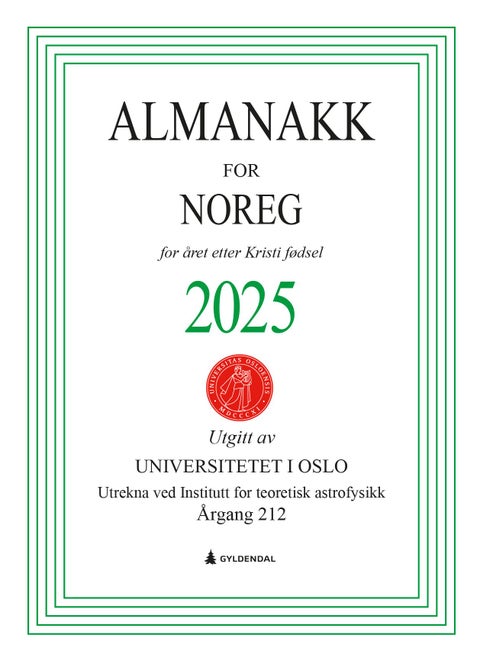 Almanakk for Noreg 2025 - for året etter Kristi fødsel