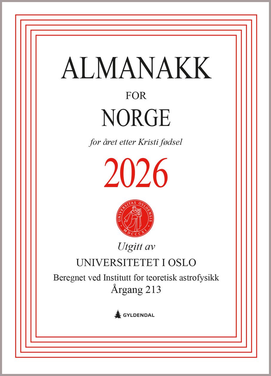 Almanakk for Norge 2026 - for året etter Kristi fødsel