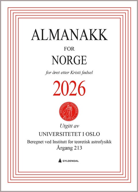 Almanakk for Norge 2026 - for året etter Kristi fødsel