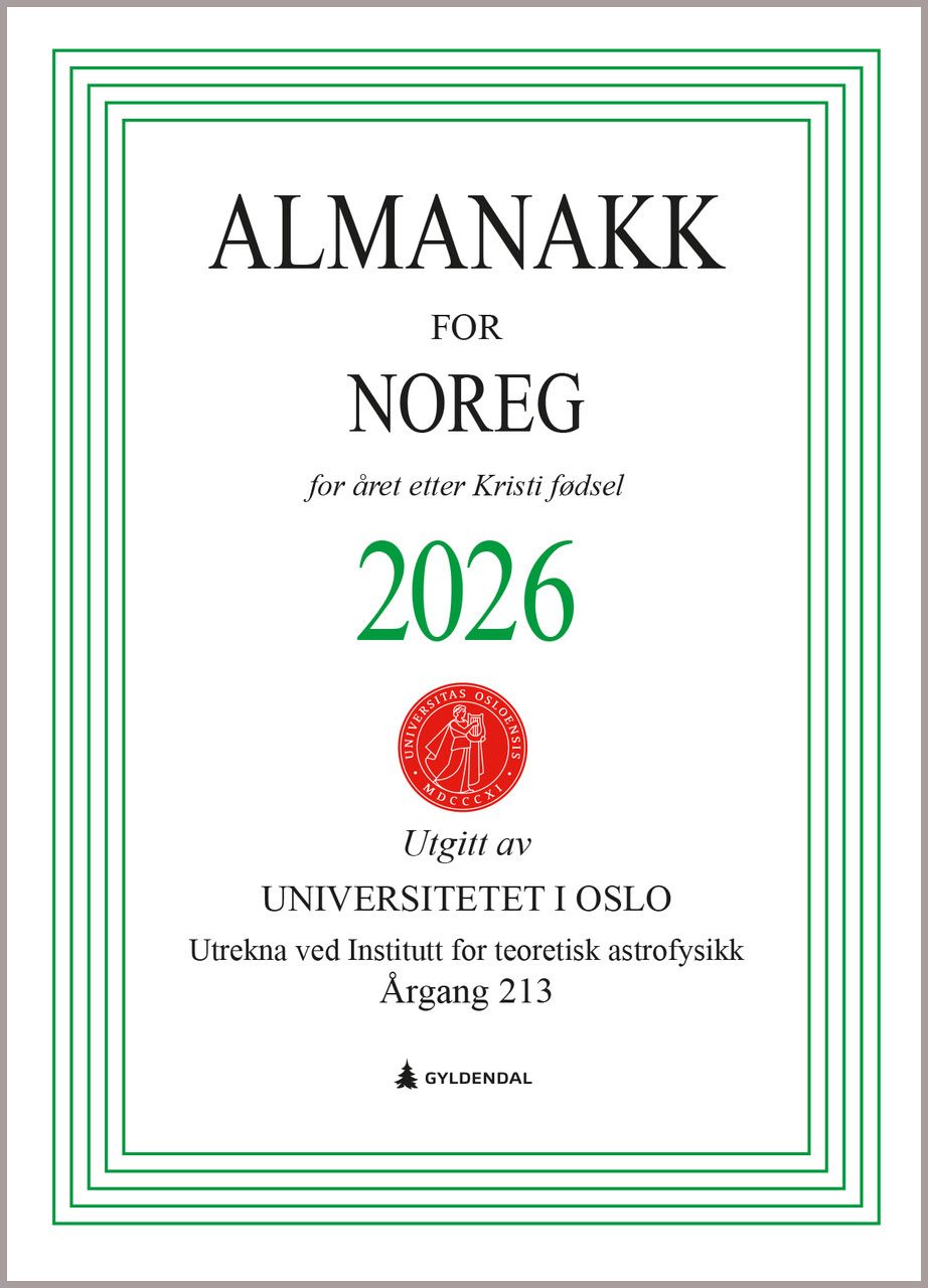 Almanakk for Noreg 2026 - for året etter Kristi fødsel