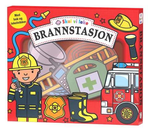 Brannstasjon - skal vi leke : med bok og lekebrikker