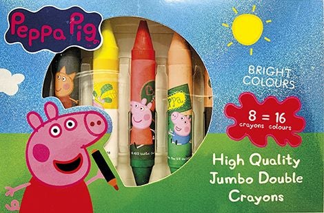 Dobbelte voksfargestifter med Peppa Gris-motiver