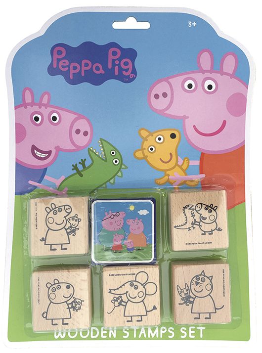 Tre-stempler med Peppa Gris-motiver