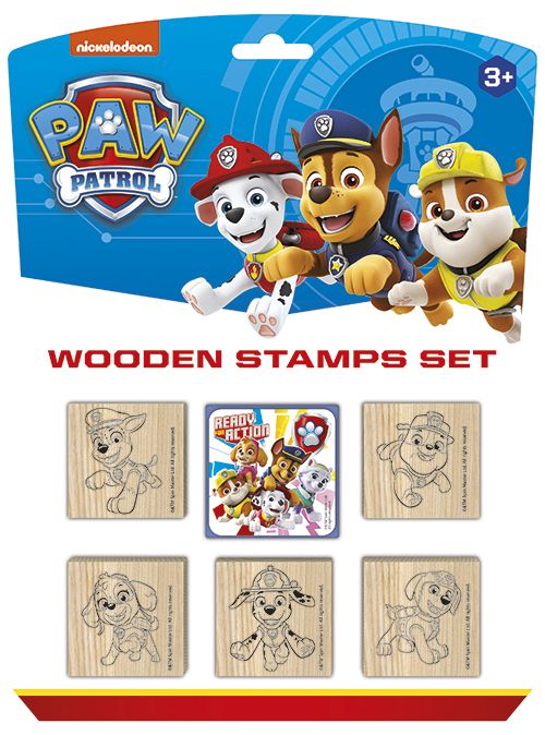Tre-stempler med Paw Patrol-motiver