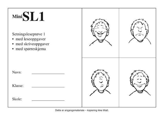 MiniSL1. Setningsleseprøve 1. 5 stk.
