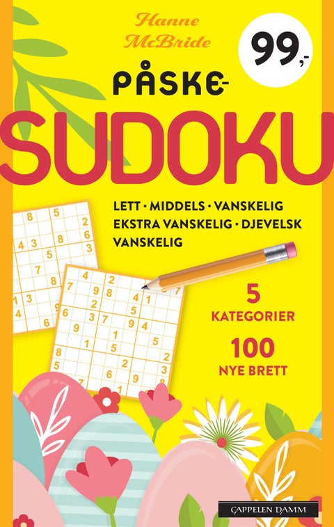Påskesudoku. Lett - middels - vanskelig - ekstra vanskelig - djevelsk vanskelig