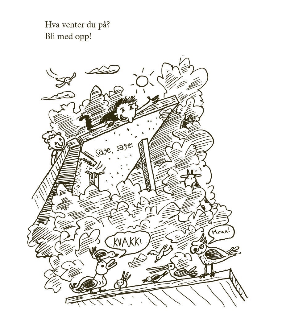 Gutta i trehuset med 156 etasjer ser dobbelt