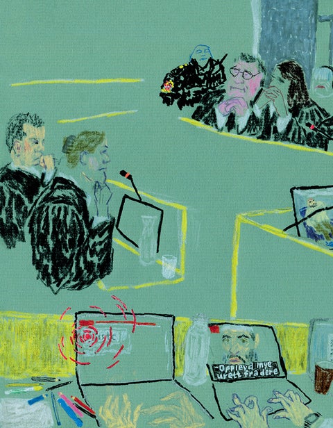 Tegninger fra 25. juni-rettsaken