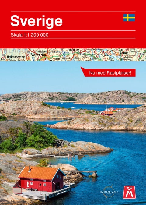 Sverige - Vägkarta med rastplatser