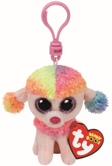 Bamse TY Rainbow Multicol Poodle Clip