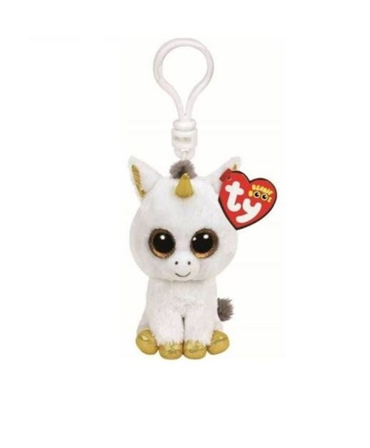 Bamse Ty Pegasus White Unicorn Clip