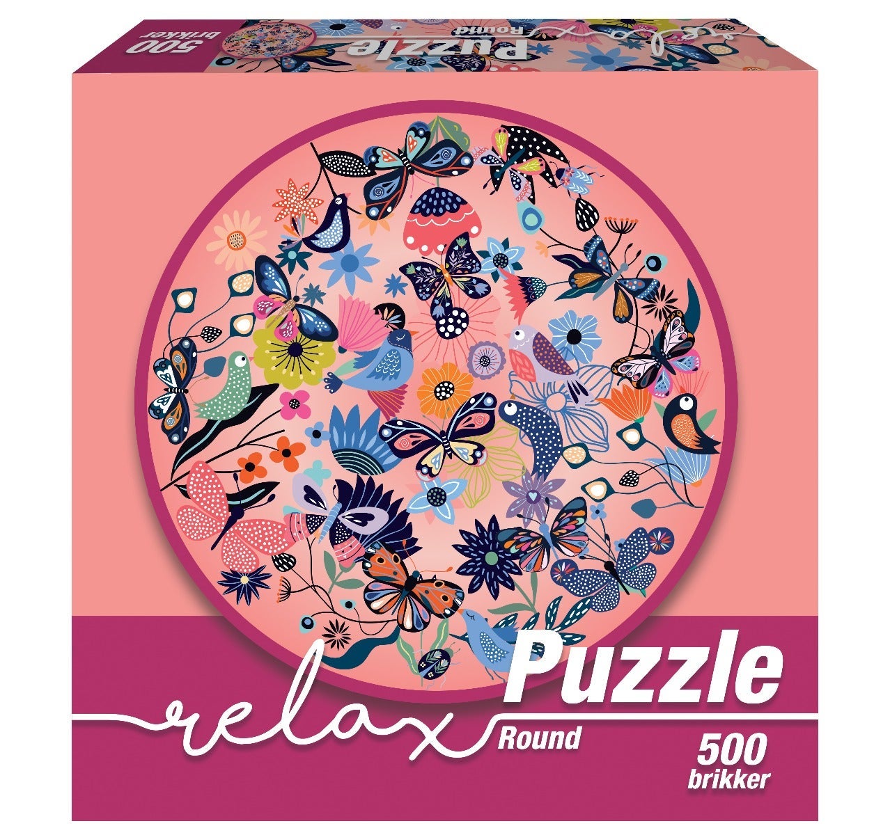 Puslespill 500 Rundt Sommerfugl Relax