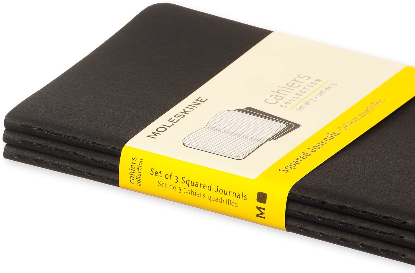 Moleskine Squared Cahier - Black Cover (3 Set)