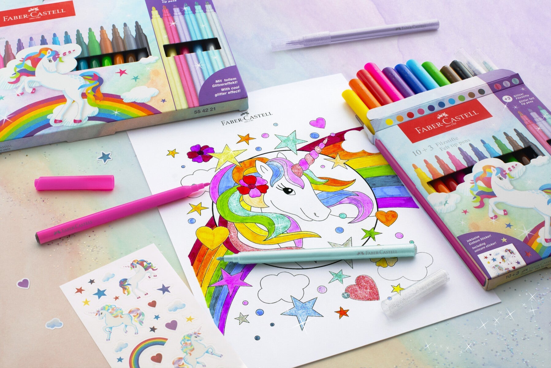 Tusj Enhjørning M Stickers 13 Stk