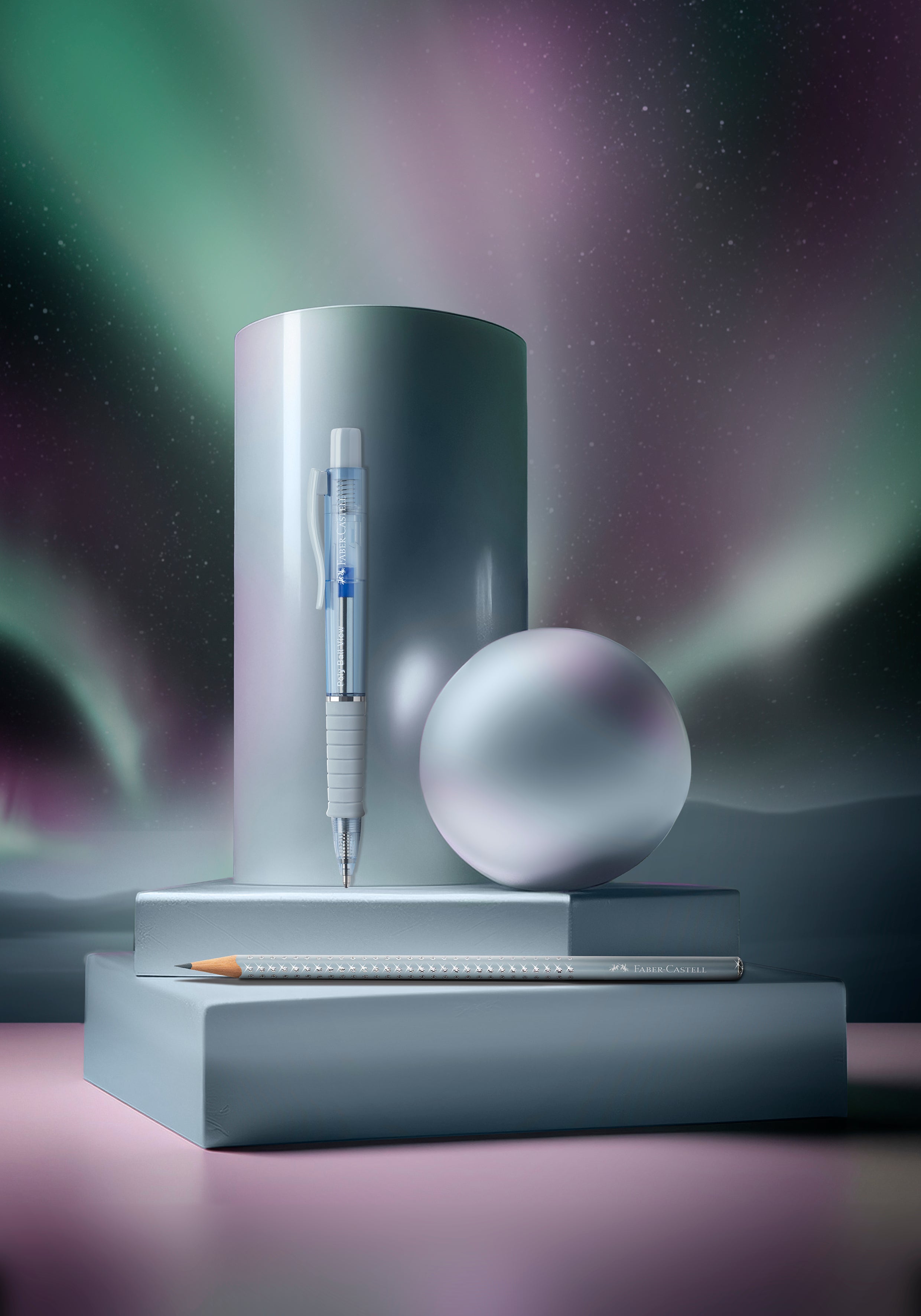 Kulepenn Faber Poly Ball XB View Isblå