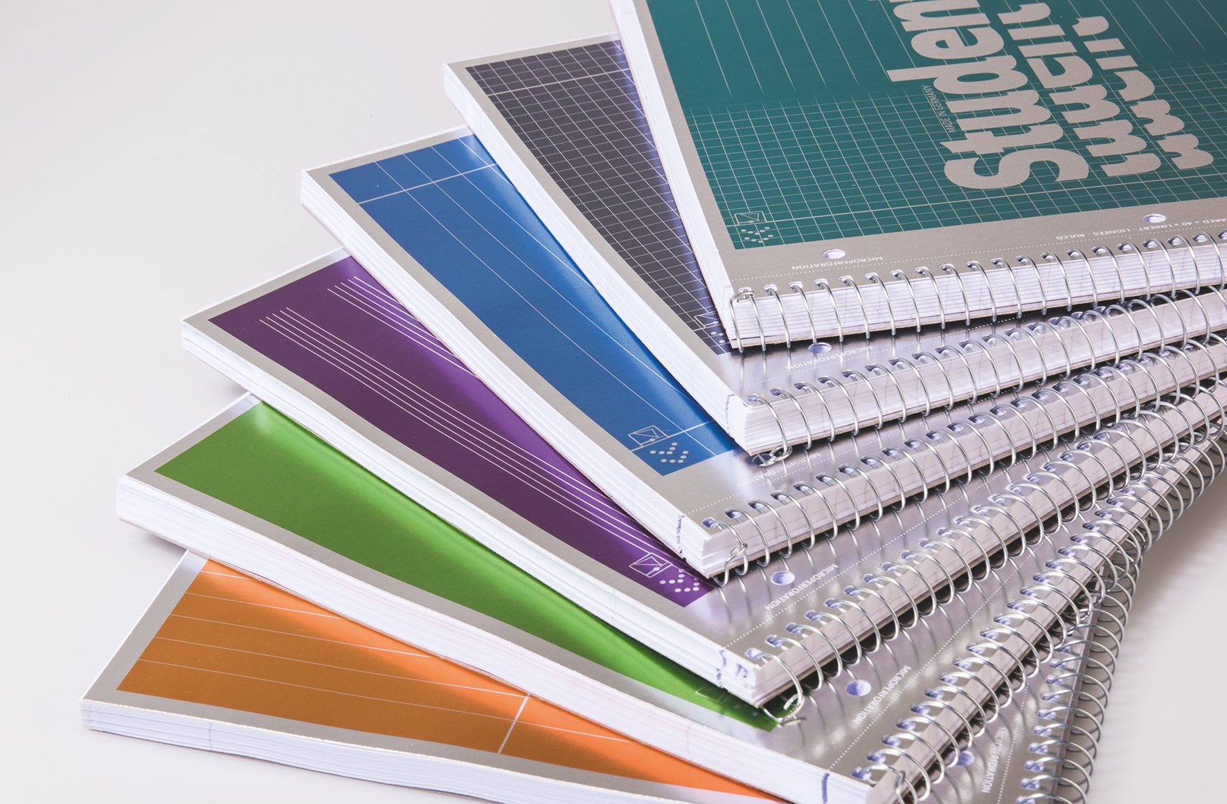 Spiralhefte Brunnen A4 90g 80 bl Ruter Grå