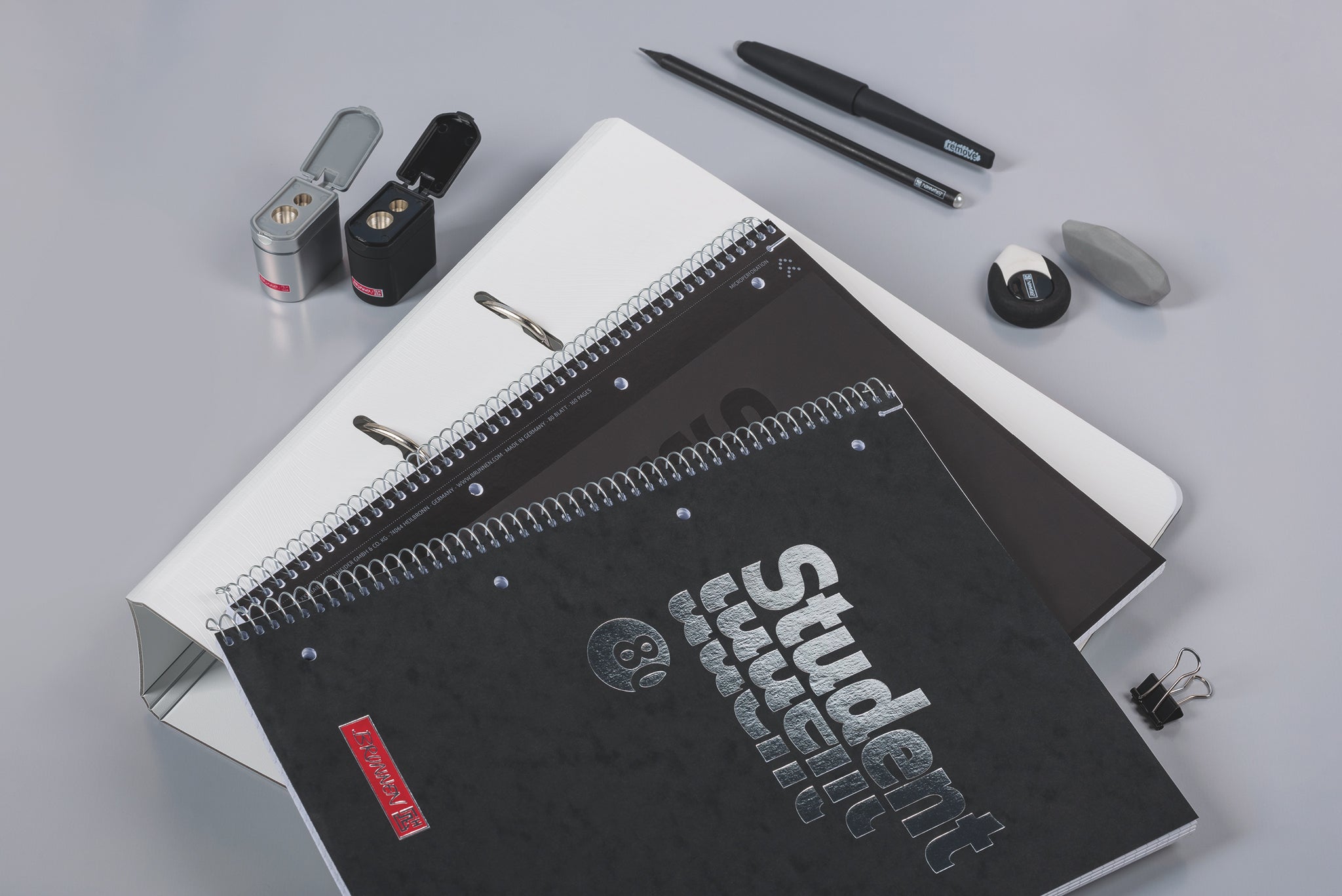 Spiralhefte Brunnen A4 90g Linjer Kraft Sort