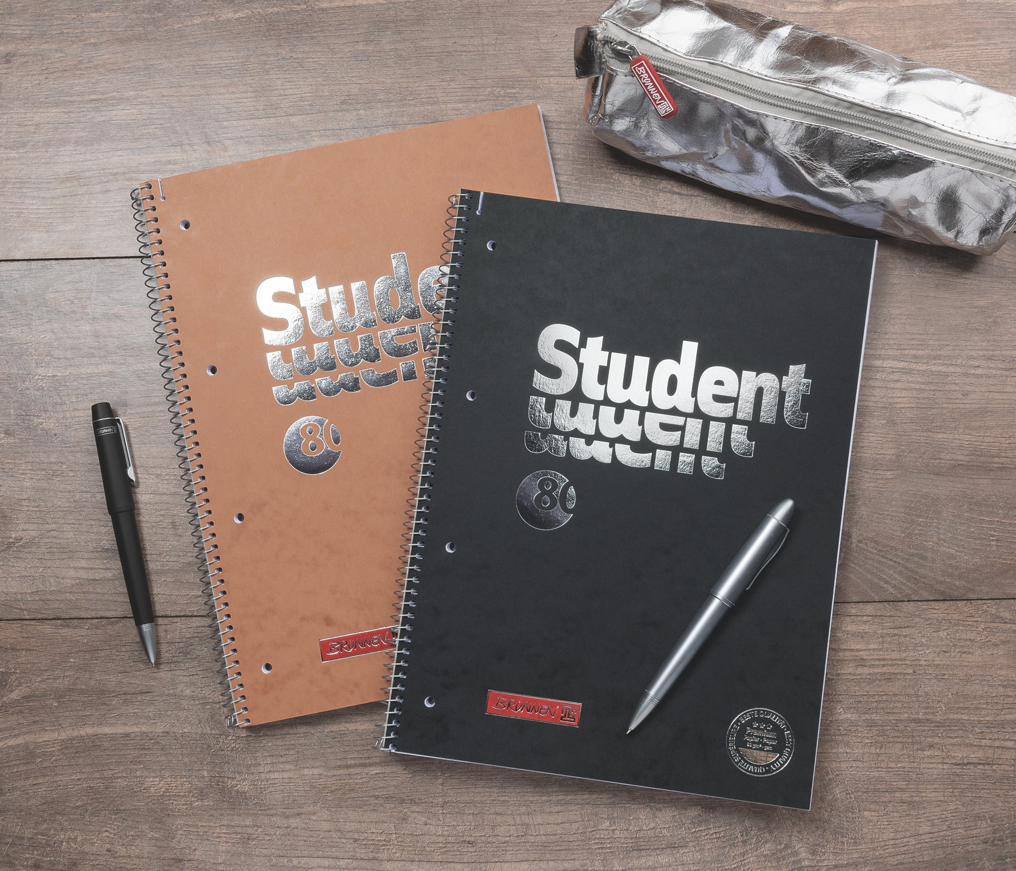 Spiralhefte Brunnen A4 90g Linjer Kraft Sort