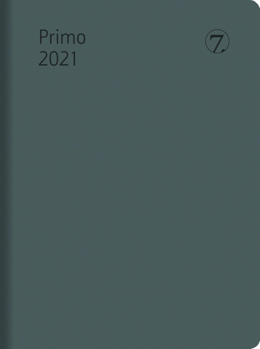 Lommekalender 2021 7.sans Primo Uke A8 Plast Grå - Innbundet