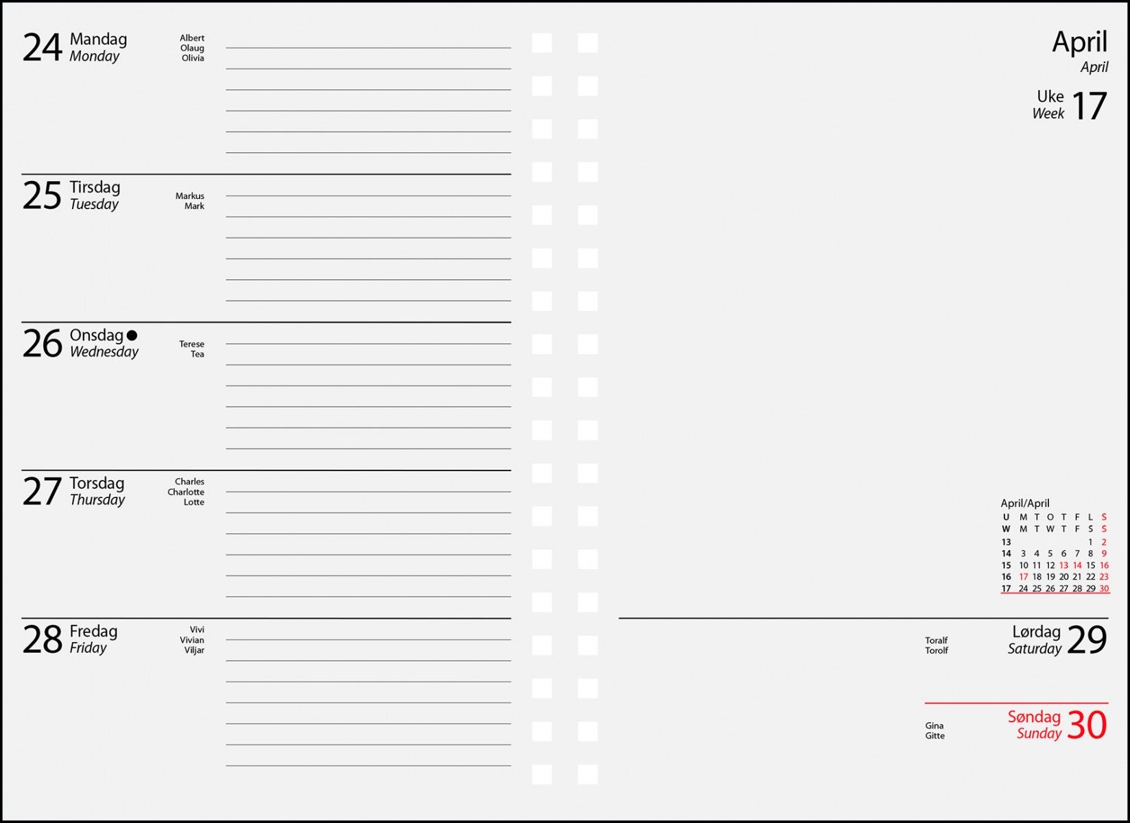 Lommekalender 2021 7.sans Futurum Uke A6 Imit Sort - Innbundet