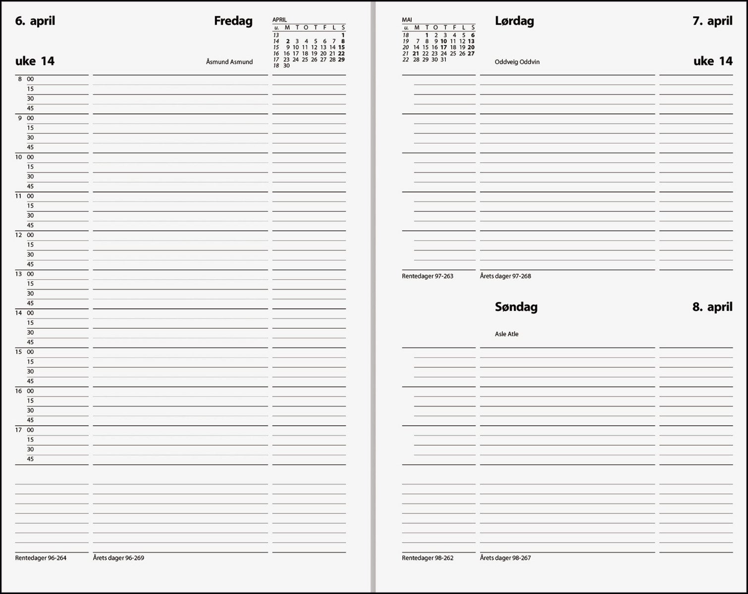 Kalender 2022 7.Sans Timedagboken spiralisert