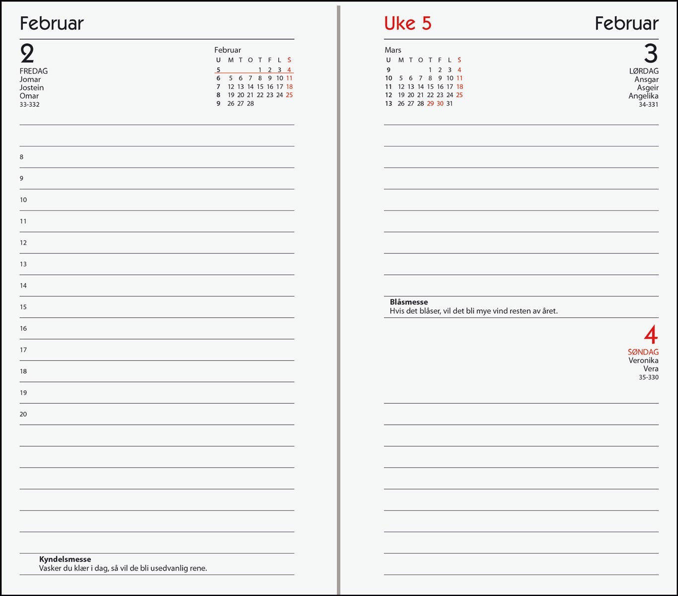 Kalender 2022 7.Sans Agenda Deco refill i imit