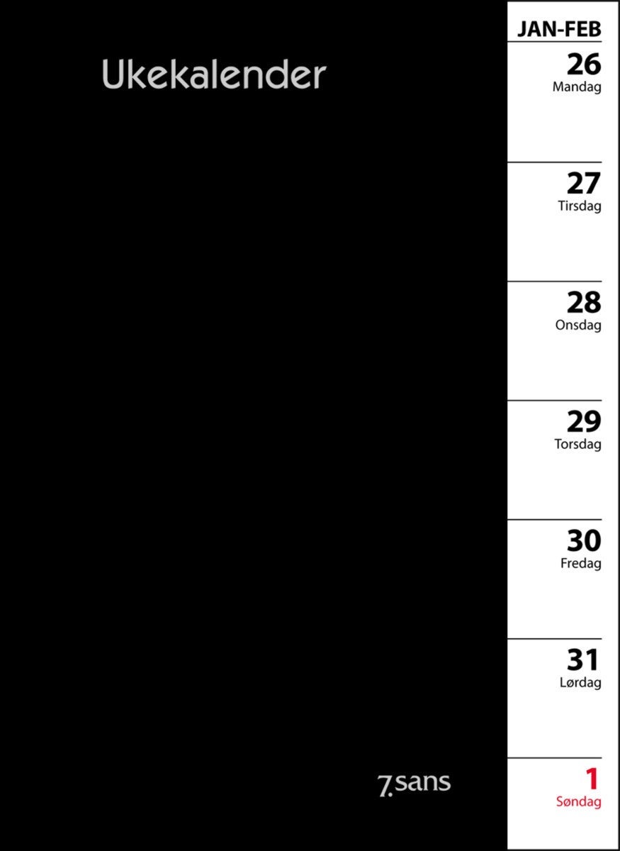 Kalender 2023 7.Sans Ukekalender refill i omslag