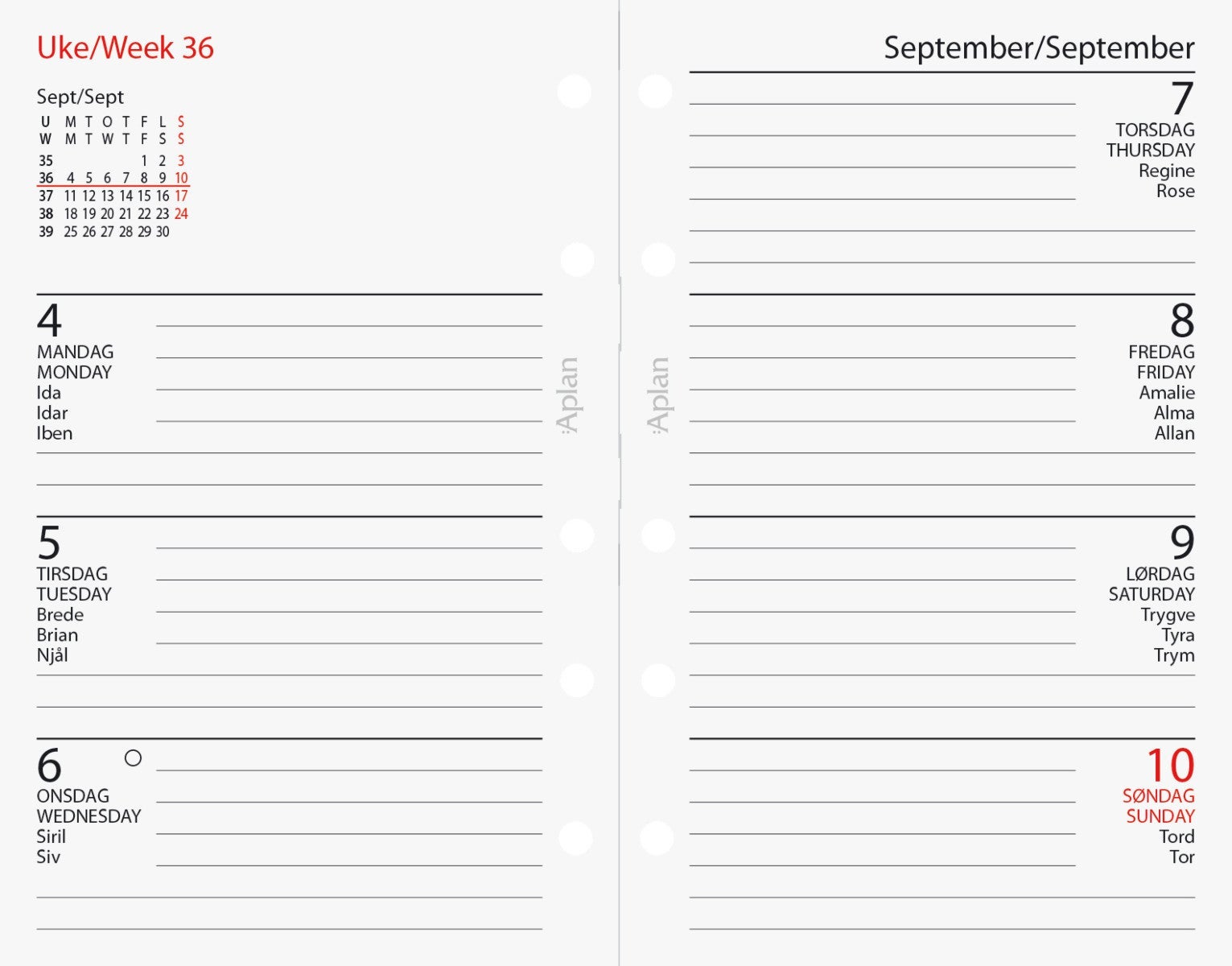 Aplan Student 23/24 Mini Uke årssett