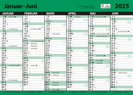 Kalender 2025 7.Sans Kontor Enkel A3 Lin