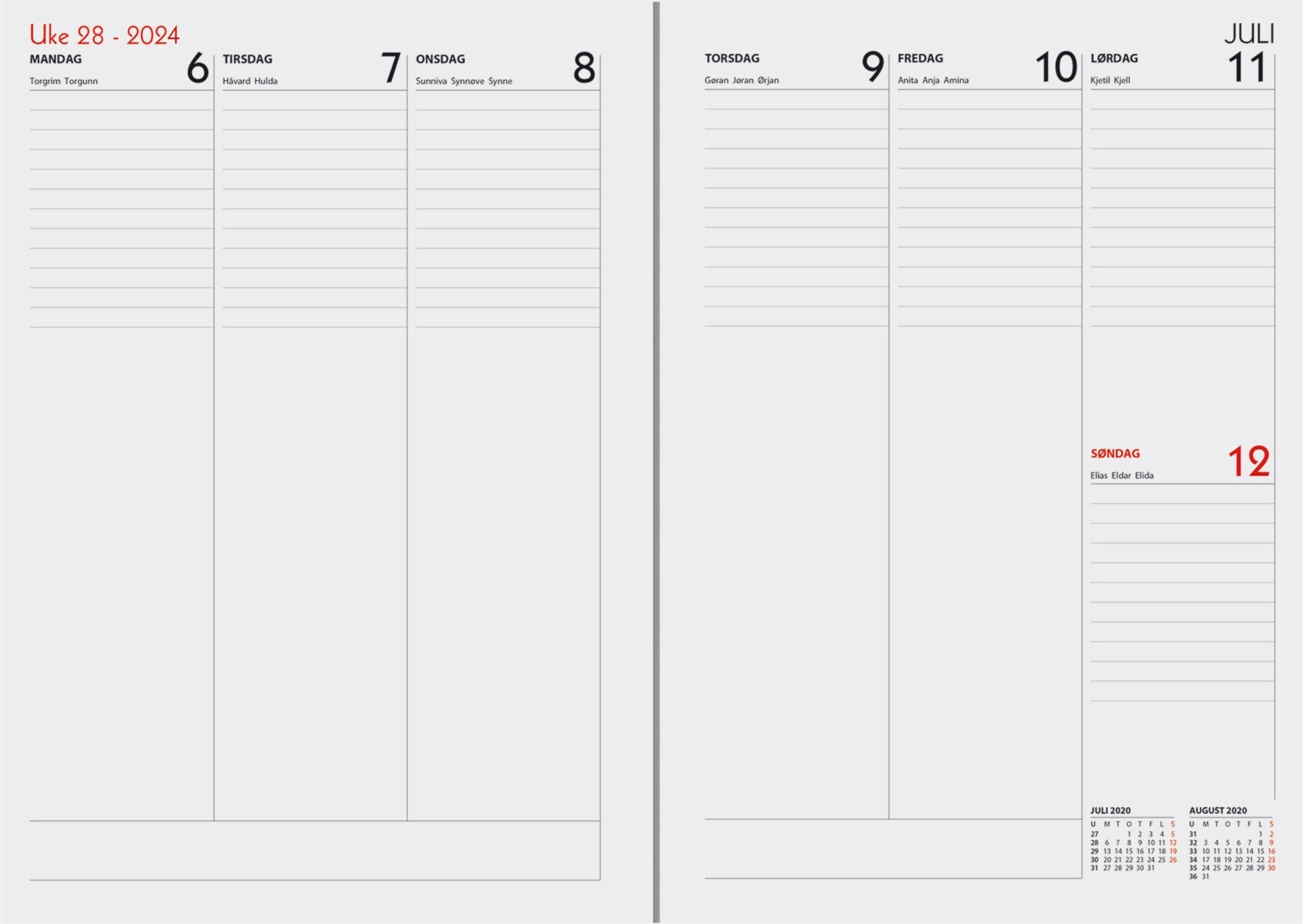 7.Sans kalender 24/25 Studieåret Midi
