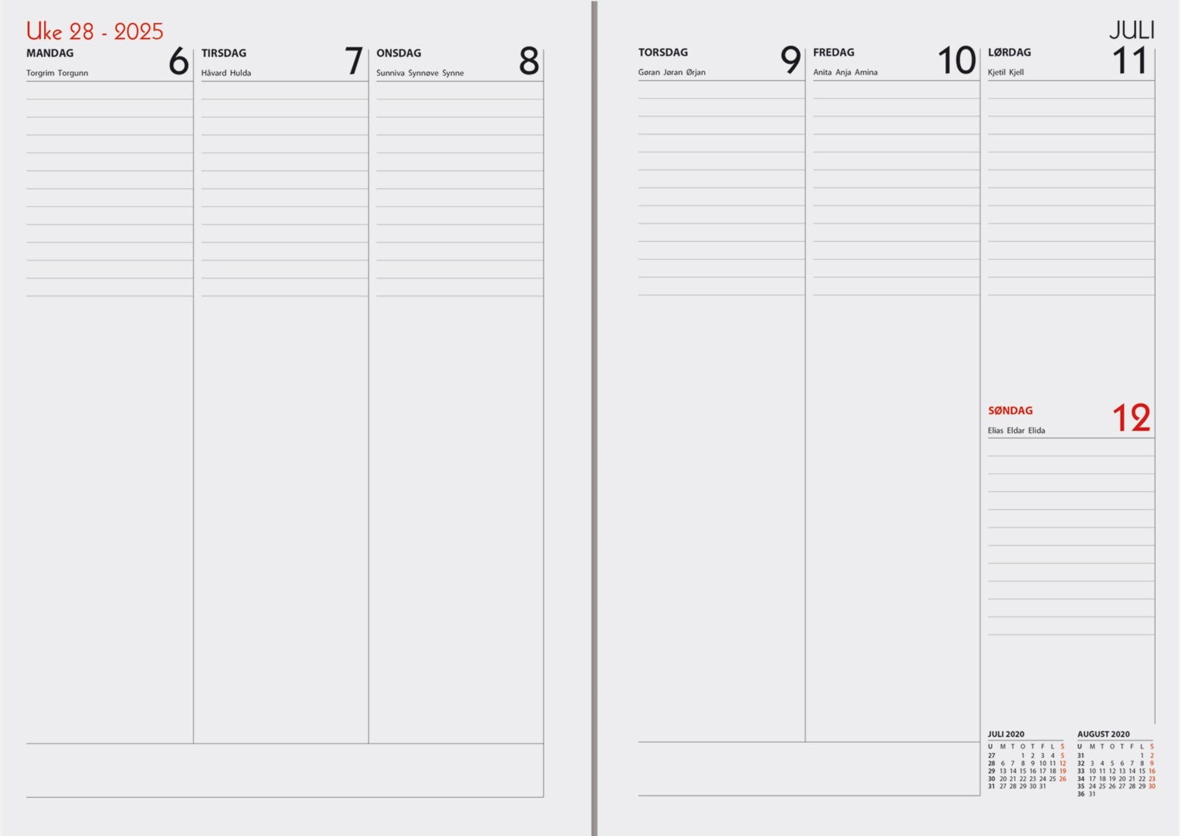 7.Sans kalender 24/25 Studieåret Maxi