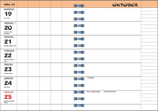 7.Sans kalender 24/25 Familieplanlegger Flora A5