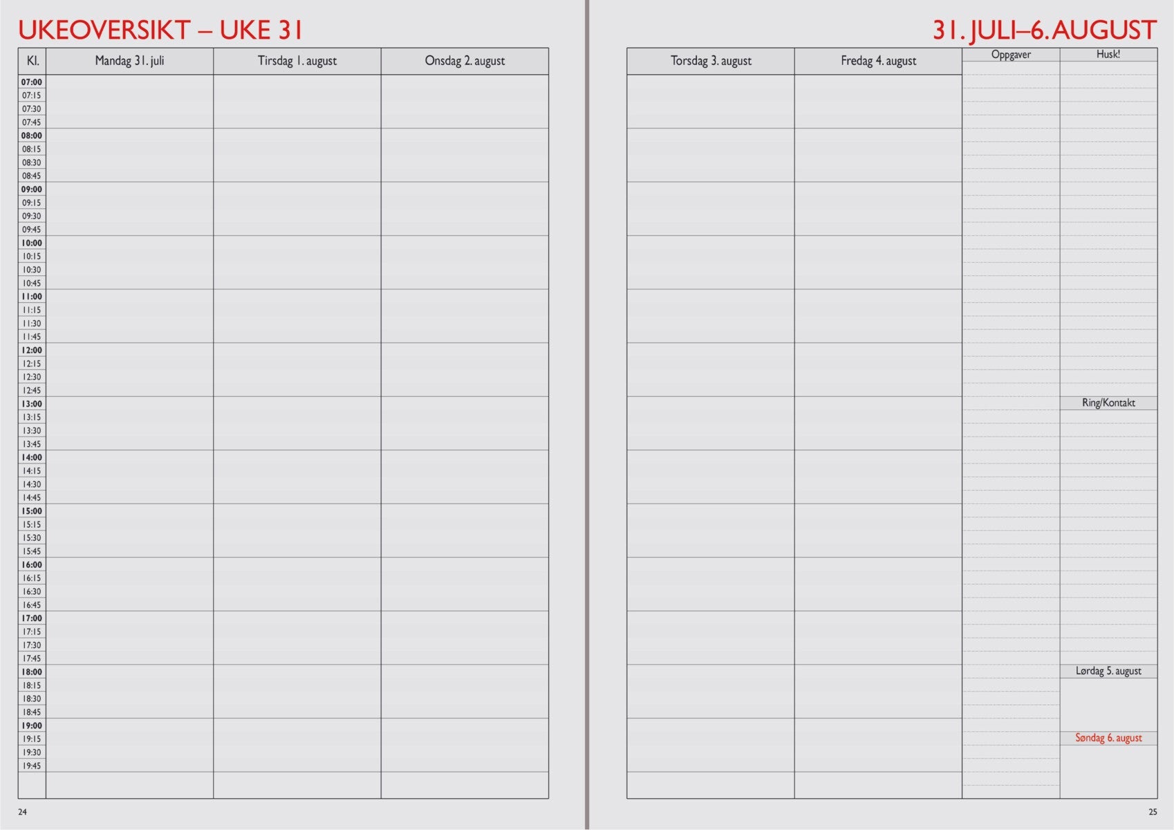 7.Sans kalender 24/25 Læreren Nature innb.