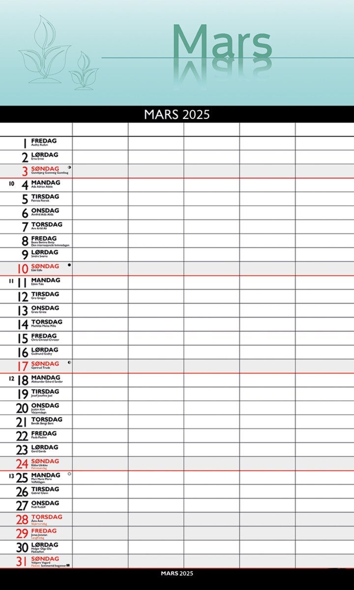 Hjemmets månedsplanlegger 24/25