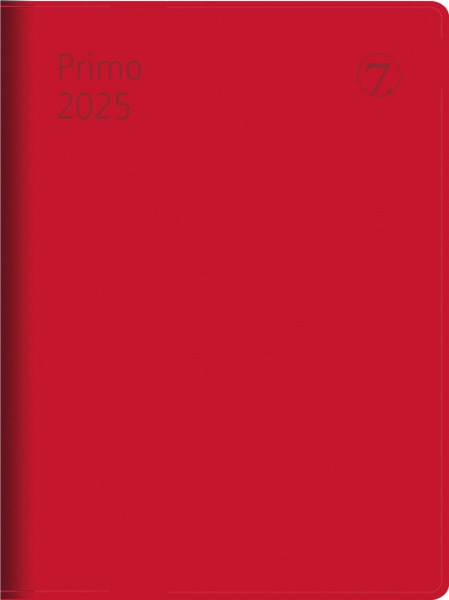 Kalender 2025 7.Sans Primo, Imitert Skinn Rød