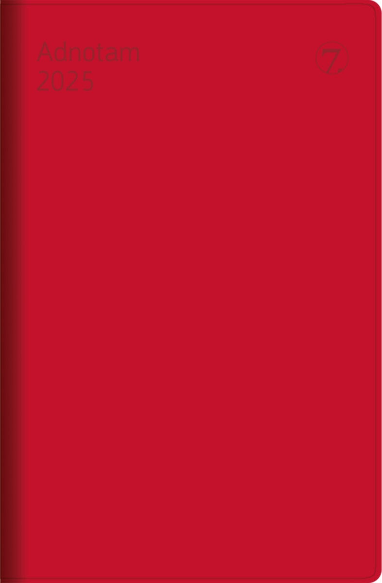 Kalender 2025 7.Sans Adnotam, Imitert Skinn Rød