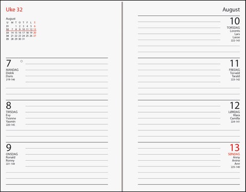 Kalender 2025 7.Sans Adnotam Trend, Imitert Skinn - Grønn