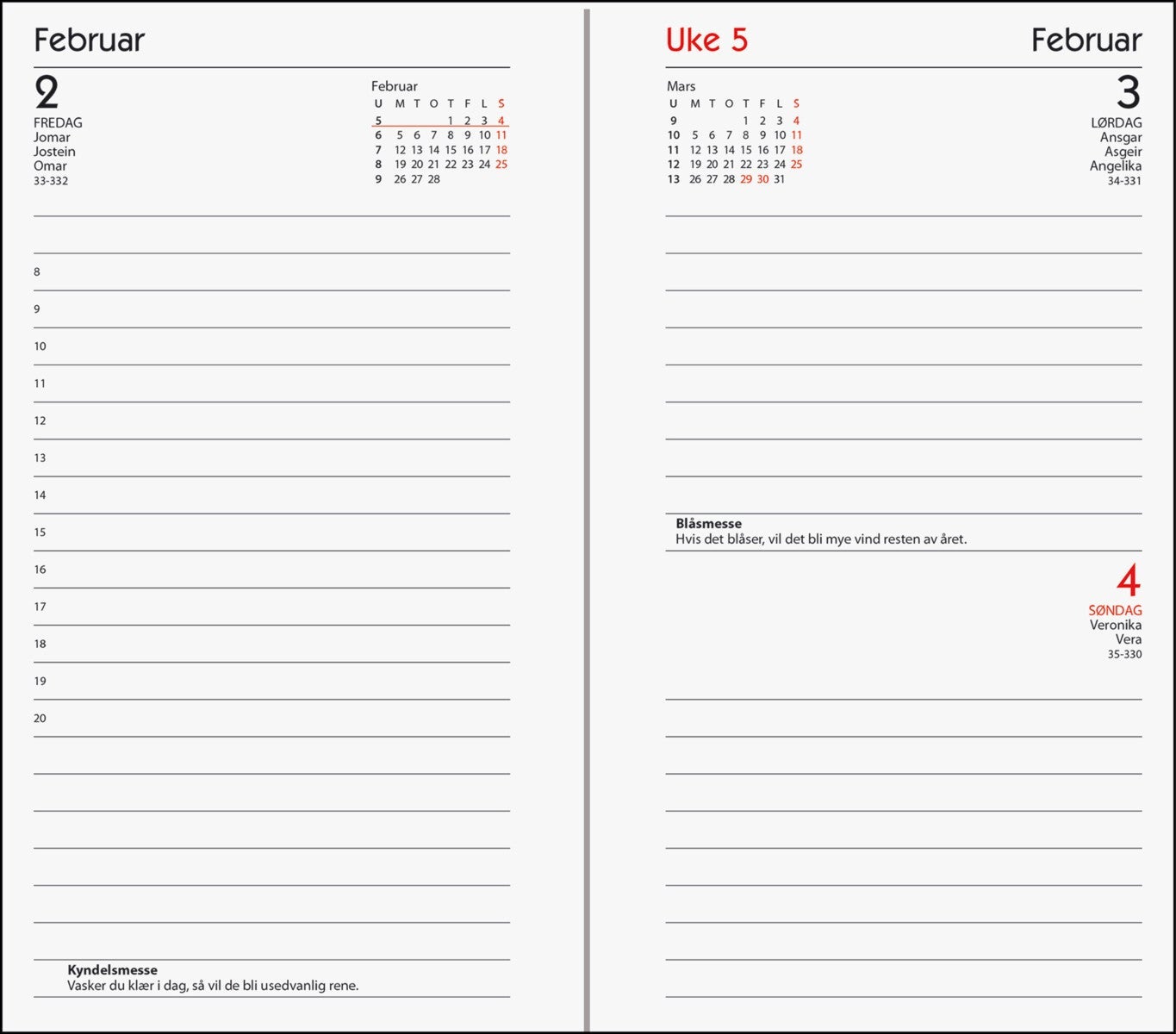 Kalender 2025 7.Sans Agenda Trend Imitert Skinn - Grå