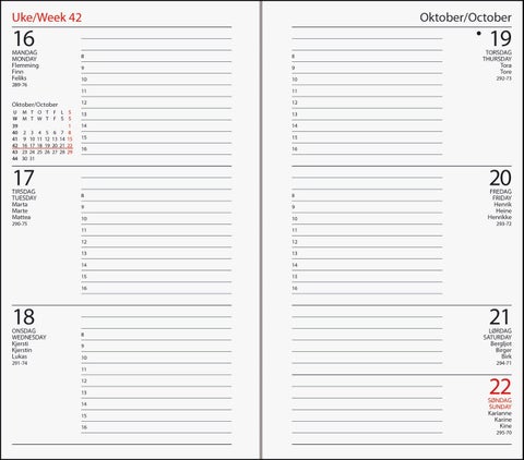 Kalender 2025 7.Sans Datum Deco Refill i im omslag - Rosa