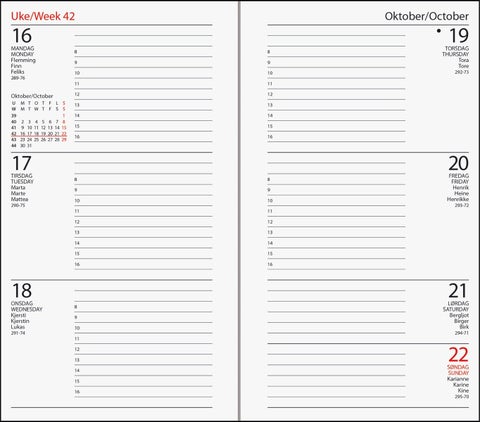 Kalender 2025 7.Sans Datum Deco Refill i Im omslag - Grønn